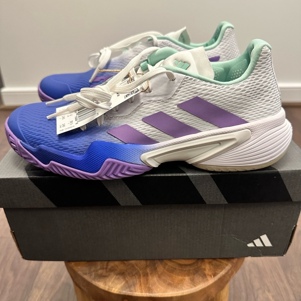 Adidas Women’s Barricade Low Lucid Blue Violet Fusion Tennis Shoes, Size 7.5